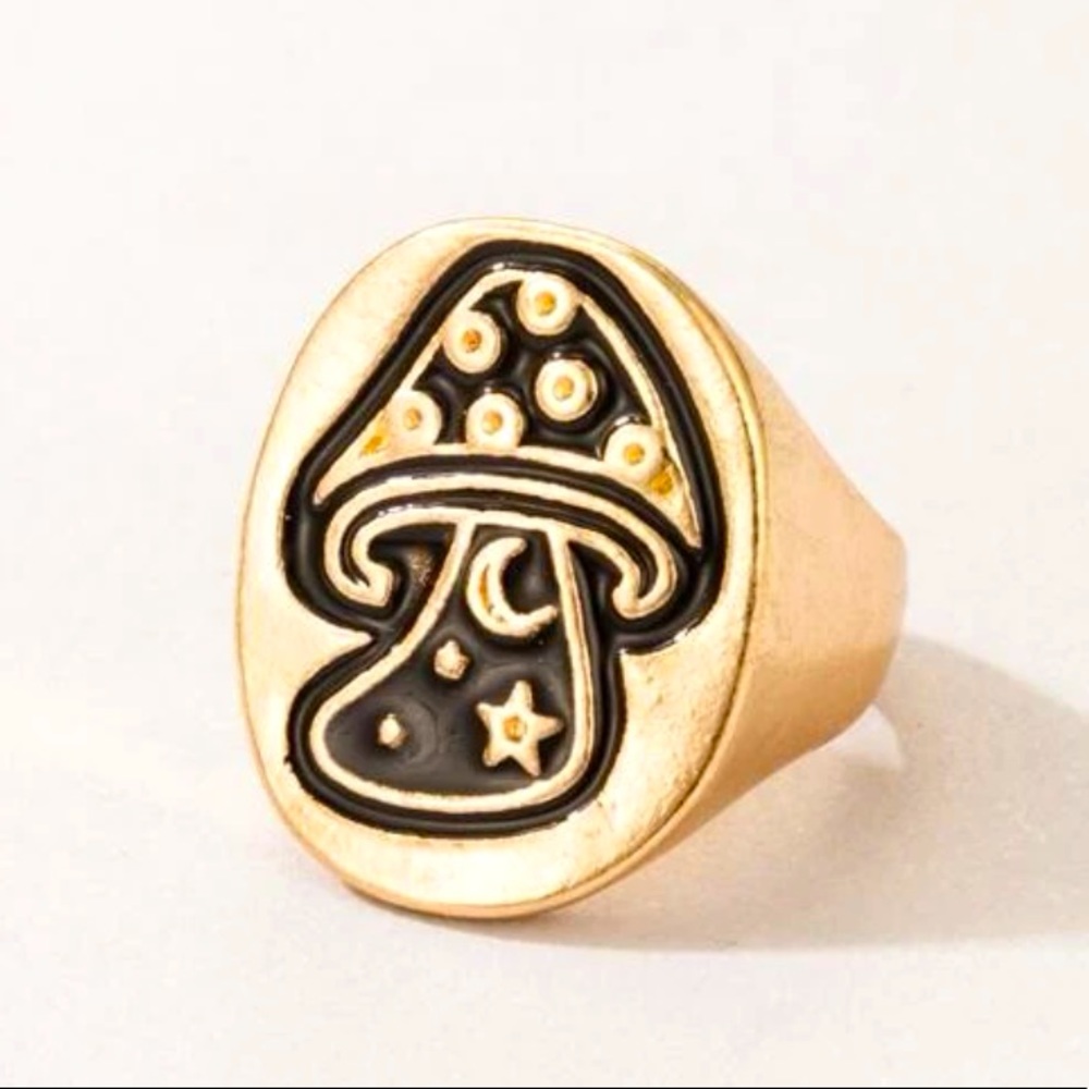 Black and Gold Mushroom Ring